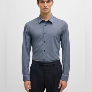BOSS SLIM-FIT SHIRT IN PRINTED PERFORMANCE-STRETCH FABRIC